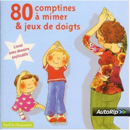80 Comptines mimer et jeux de doigts-80 rhymes to mimic and finger plays, Book+CD (French)